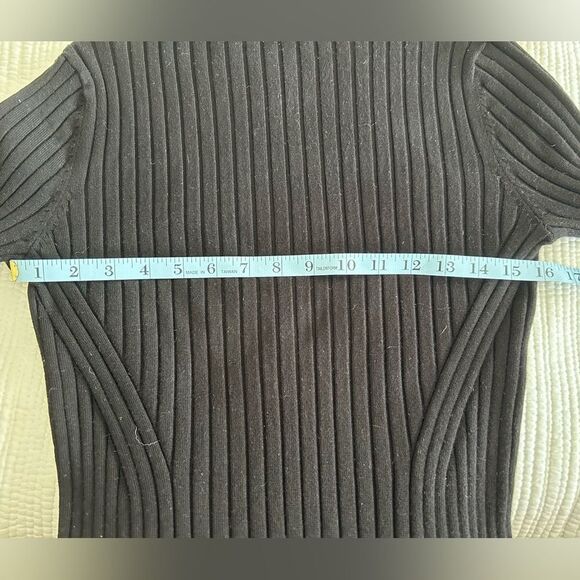 Olive & Oak Women’s Black Long Ribbed Knit Bodycon Dress Size Medium Rayon Blend - Picture 8 of 11